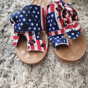 Patriotic Star and Stripe Sandals